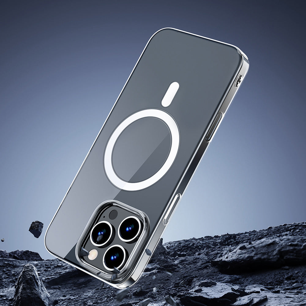 Apple iPhone 16 Pro Max Kılıf M-safe Şarj Özellikli Wiwu YXK-207 Invisible Pro Sert PC Kapak Şeffaf