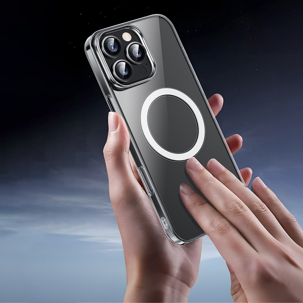 Apple iPhone 16 Pro Max Kılıf M-safe Şarj Özellikli Wiwu YXK-207 Invisible Pro Sert PC Kapak Şeffaf