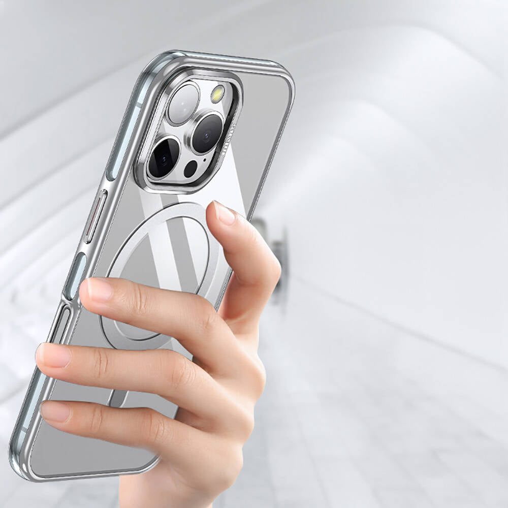 Apple iPhone 16 Pro Max Kılıf M-safe Şarj Özellikli Wlons Standlı Efsane Kapak Siyah