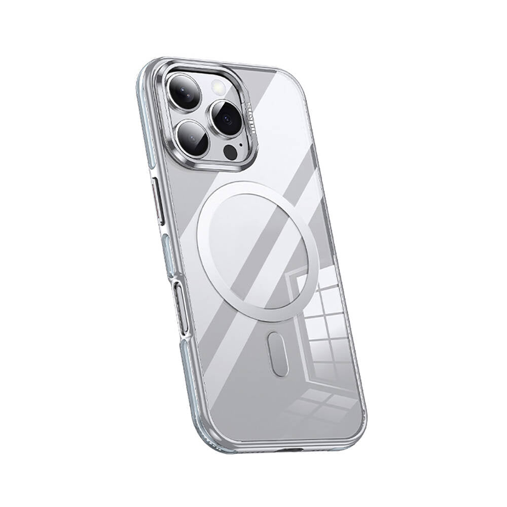 Apple iPhone 16 Pro Max Kılıf M-safe Şarj Özellikli Wlons Standlı Efsane Kapak Titanyum-Gold