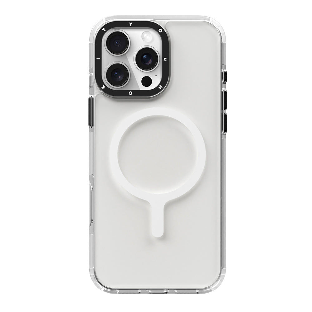 Apple iPhone 16 Pro Max Kılıf M-safe Şarj Özellikli YoungKit Crystal Color Serisi Kapak Gri