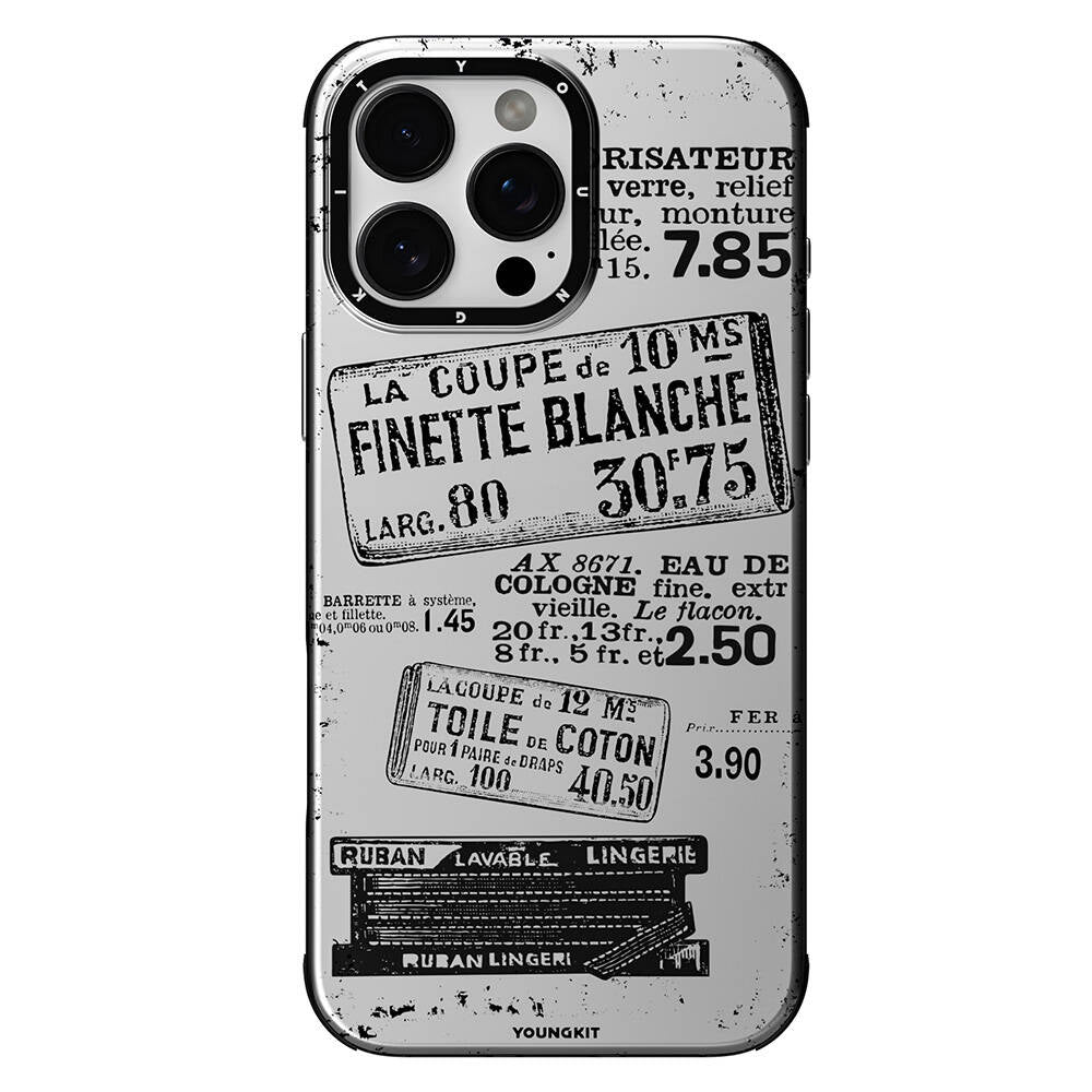 Apple iPhone 16 Pro Max Kılıf M-safe Şarj Özellikli Youngkit Literary Serisi Retro Magz Kapak Gri