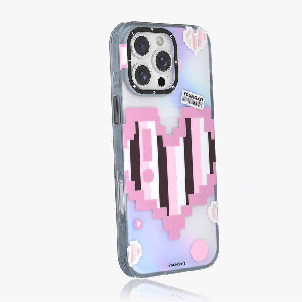 Apple iPhone 16 Pro Max Kılıf M-safe Şarj Özellikli Youngkit Love Serisi Kapak Mor