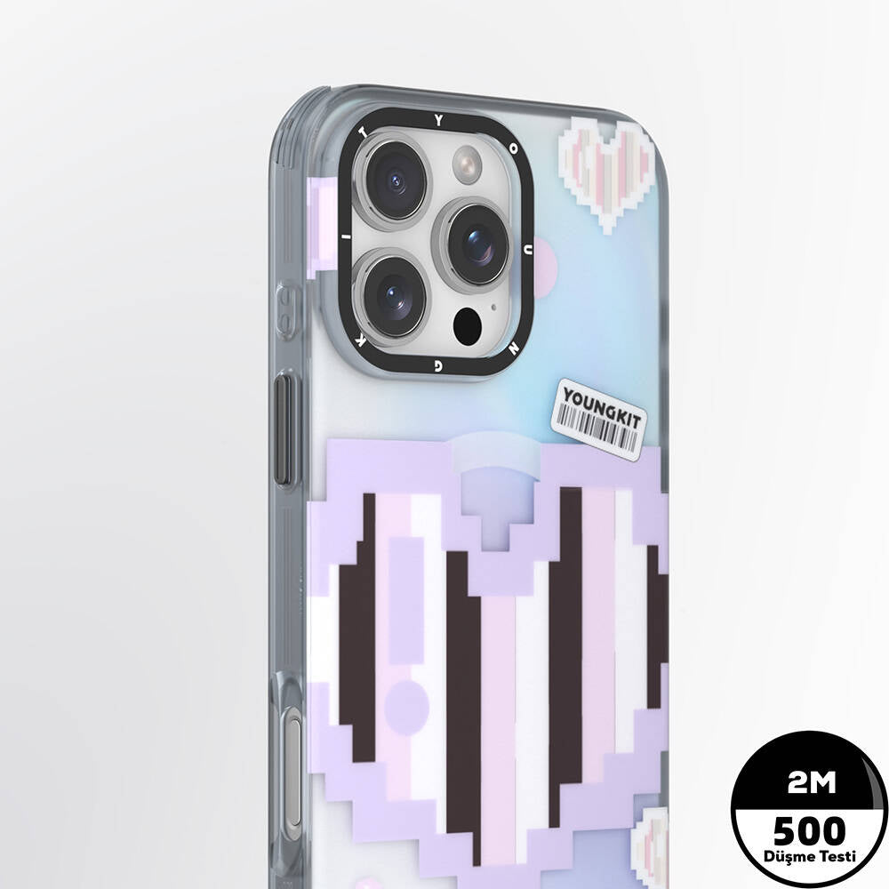 Apple iPhone 16 Pro Max Kılıf M-safe Şarj Özellikli Youngkit Love Serisi Kapak Yeşil