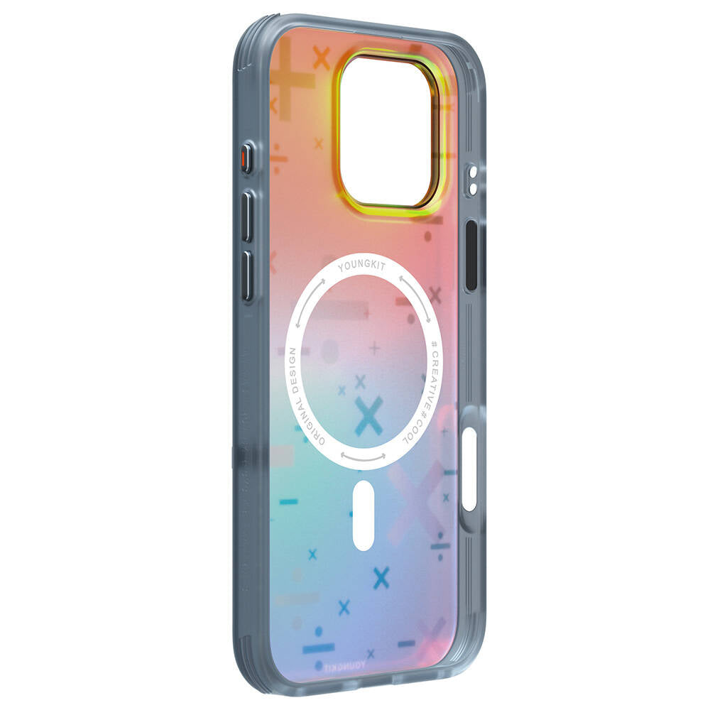 Apple iPhone 16 Pro Max Kılıf M-safe Şarj Özellikli Youngkit Mathematical Serisi Kapak Gri