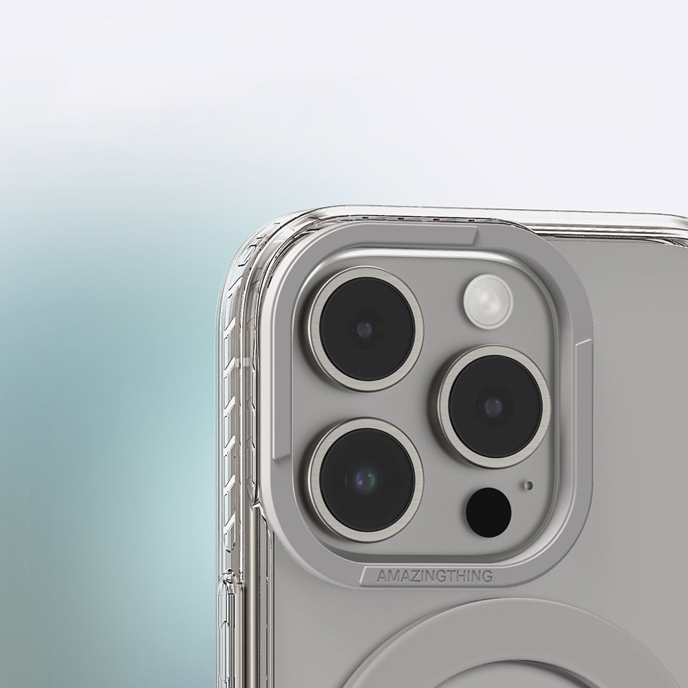 Apple iPhone 16 Pro Max Kılıf M-safe Şarj Özellikli Yüzük Standlı Amazingthing Titan Pro Serisi Kapak Siyah