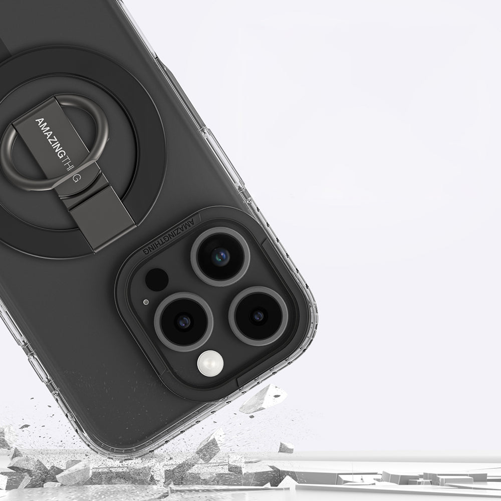 Apple iPhone 16 Pro Max Kılıf M-safe Şarj Özellikli Yüzük Standlı Amazingthing Titan Pro Serisi Kapak Rose Gold