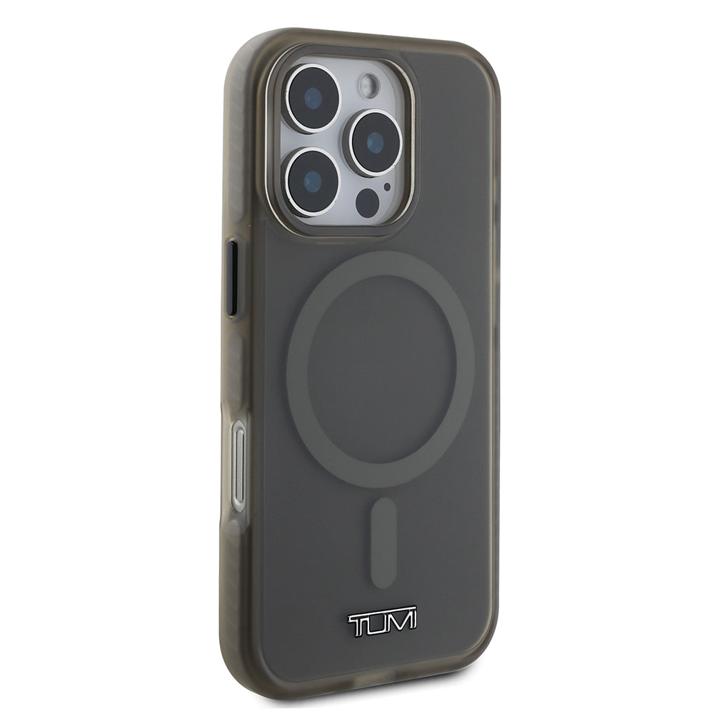 Apple iPhone 16 Pro Max Kılıf TUMI Orjinal Lisanslı M-safe Şarj Özellikli Airbagli Buzlu Transparan Kapak Siyah