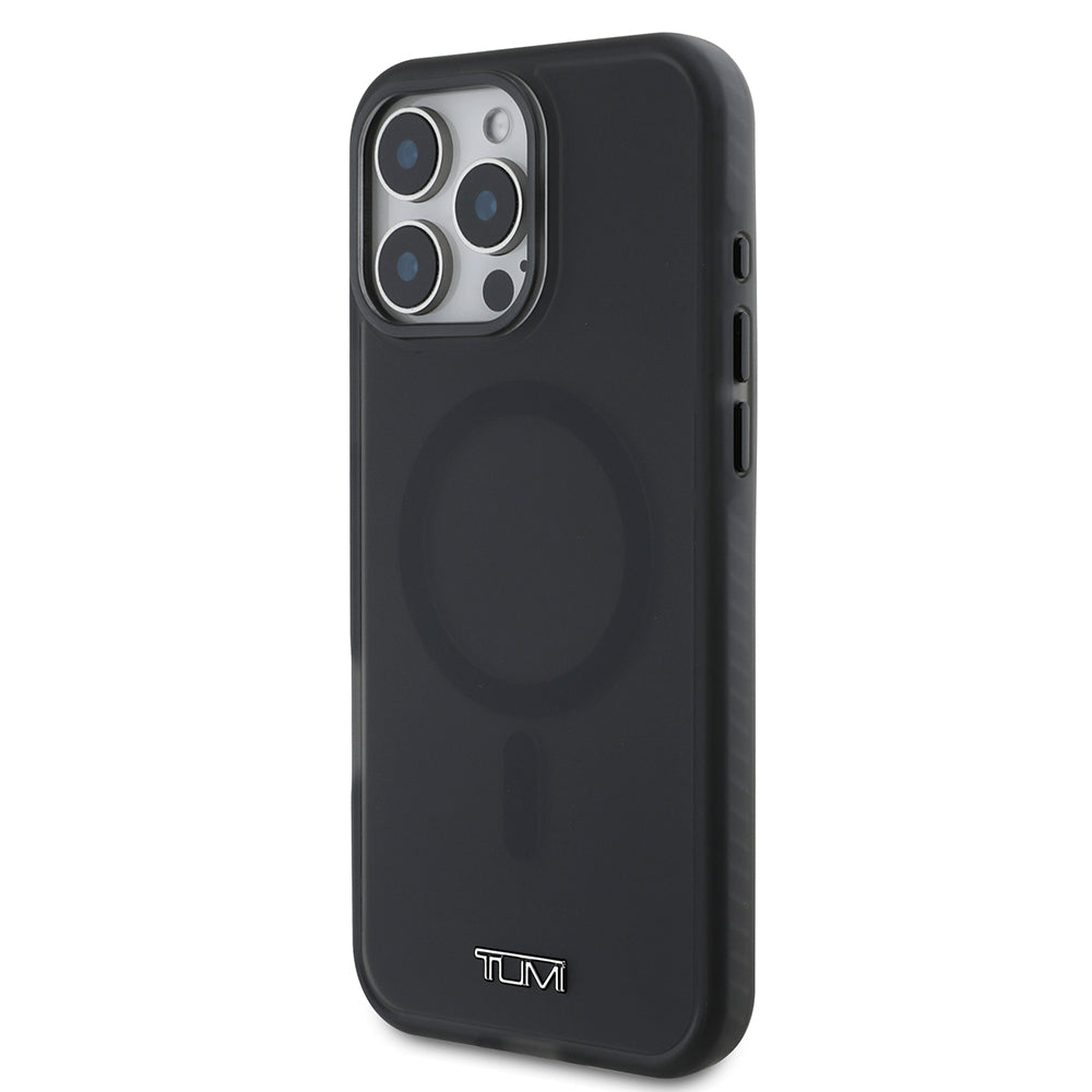 Apple iPhone 16 Pro Max Kılıf TUMI Orjinal Lisanslı M-safe Şarj Özellikli Airbagli Buzlu Transparan Kapak Siyah
