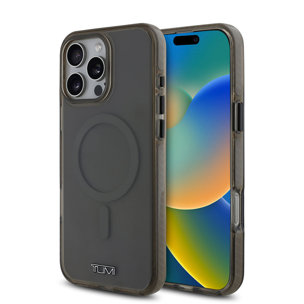 Apple iPhone 16 Pro Max Kılıf TUMI Orjinal Lisanslı M-safe Şarj Özellikli Airbagli Transparan Kapak Siyah