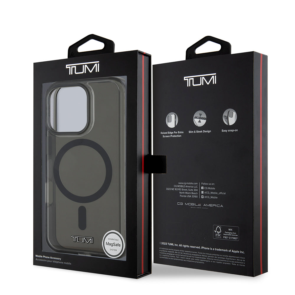 Apple iPhone 16 Pro Max Kılıf TUMI Orjinal Lisanslı M-safe Şarj Özellikli Airbagli Transparan Kapak Siyah