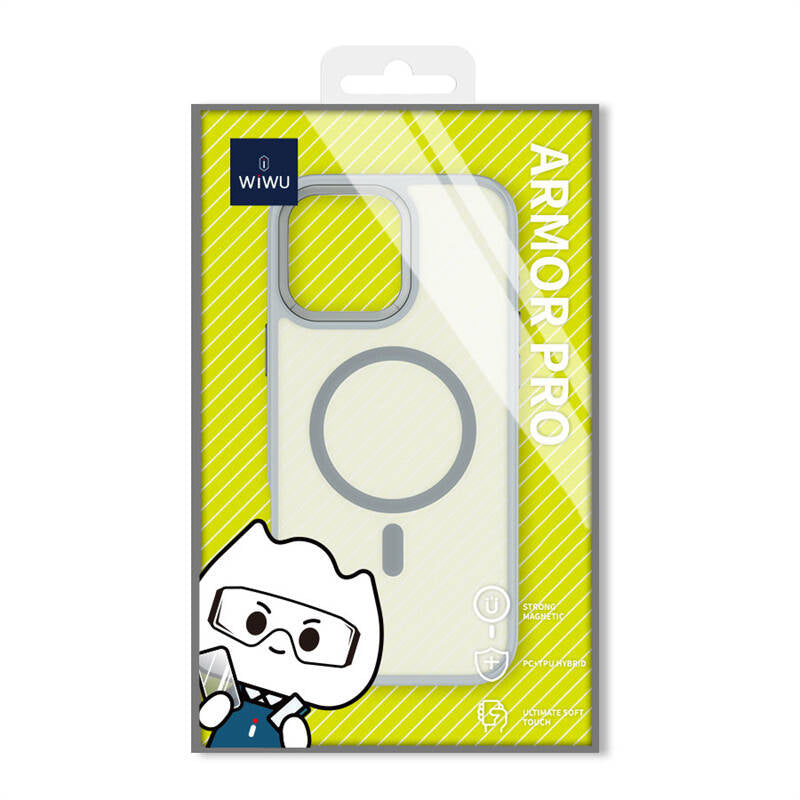 Apple iPhone 16 Pro Max Kılıf Wiwu FGG-012 ArmorPro Serisi M-safe Şarj Özellikli Parmak İzi Bırakmayan Kılıf Gold