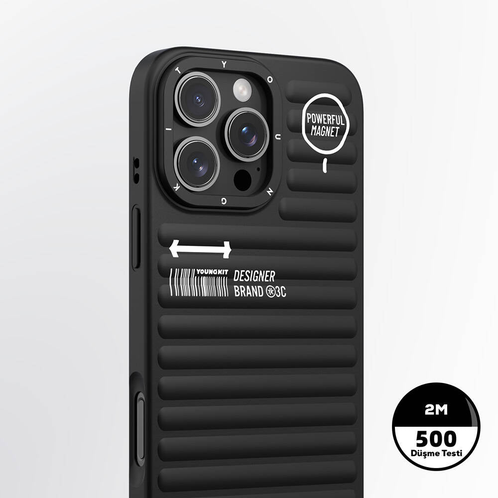 Apple iPhone 16 Pro Max M-safe Şarj Özellikli Kılıf Mat Renkli Tasarım Youngkit Original Serisi Kapak Gold