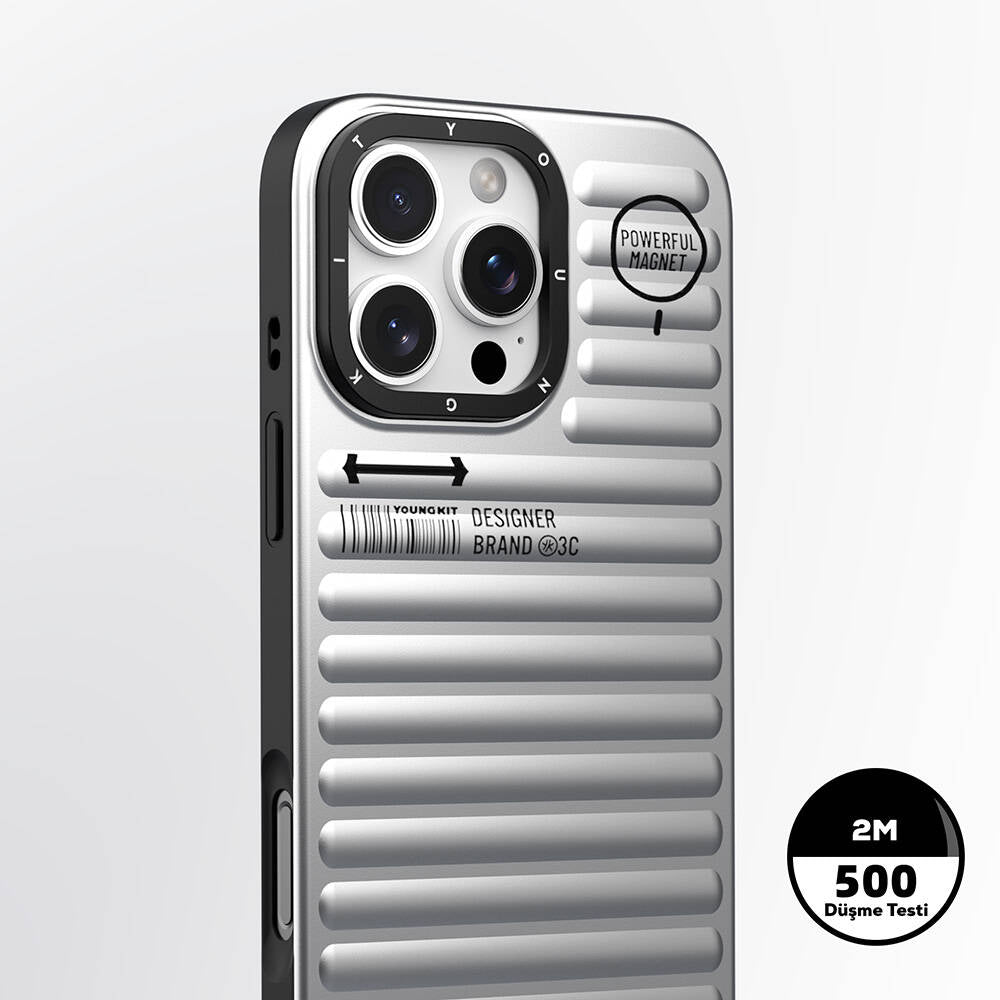 Apple iPhone 16 Pro Max M-safe Şarj Özellikli Kılıf Mat Renkli Tasarım Youngkit Original Serisi Kapak Gold