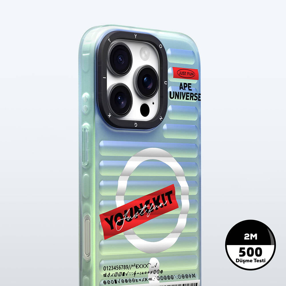 Apple iPhone 16 Pro Max M-safe Şarj Özellikli Youngkit Chameleon Serisi Kapak Mavi