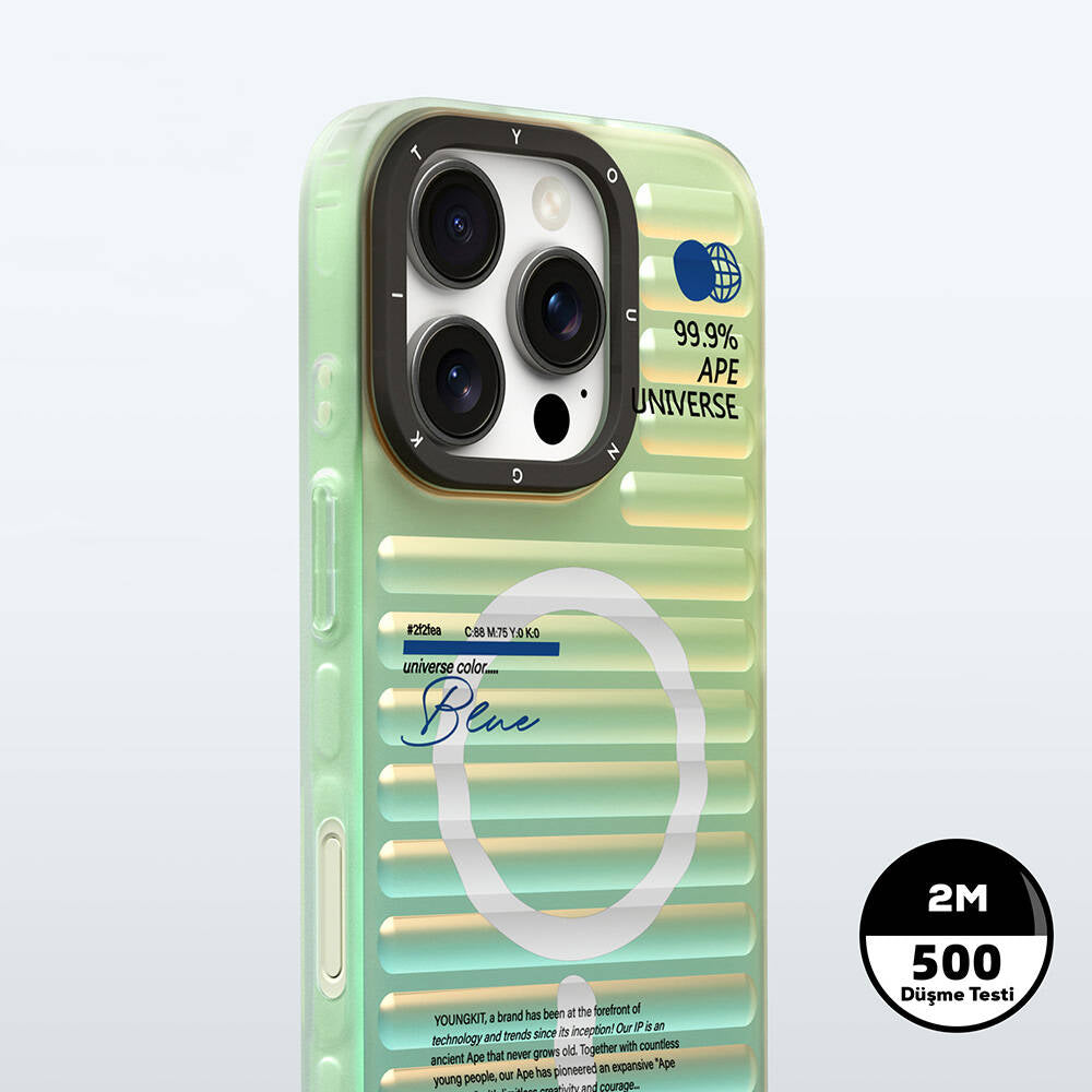 Apple iPhone 16 Pro Max M-safe Şarj Özellikli Youngkit Chameleon Serisi Kapak Mavi