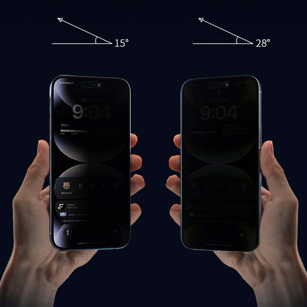 Apple iPhone 16 Pro Max Wiwu GT-015 Özellikli Çok Katmanlı Temperli iPrivacy Cam Ekran Koruyucu 10'lu Paket Siyah