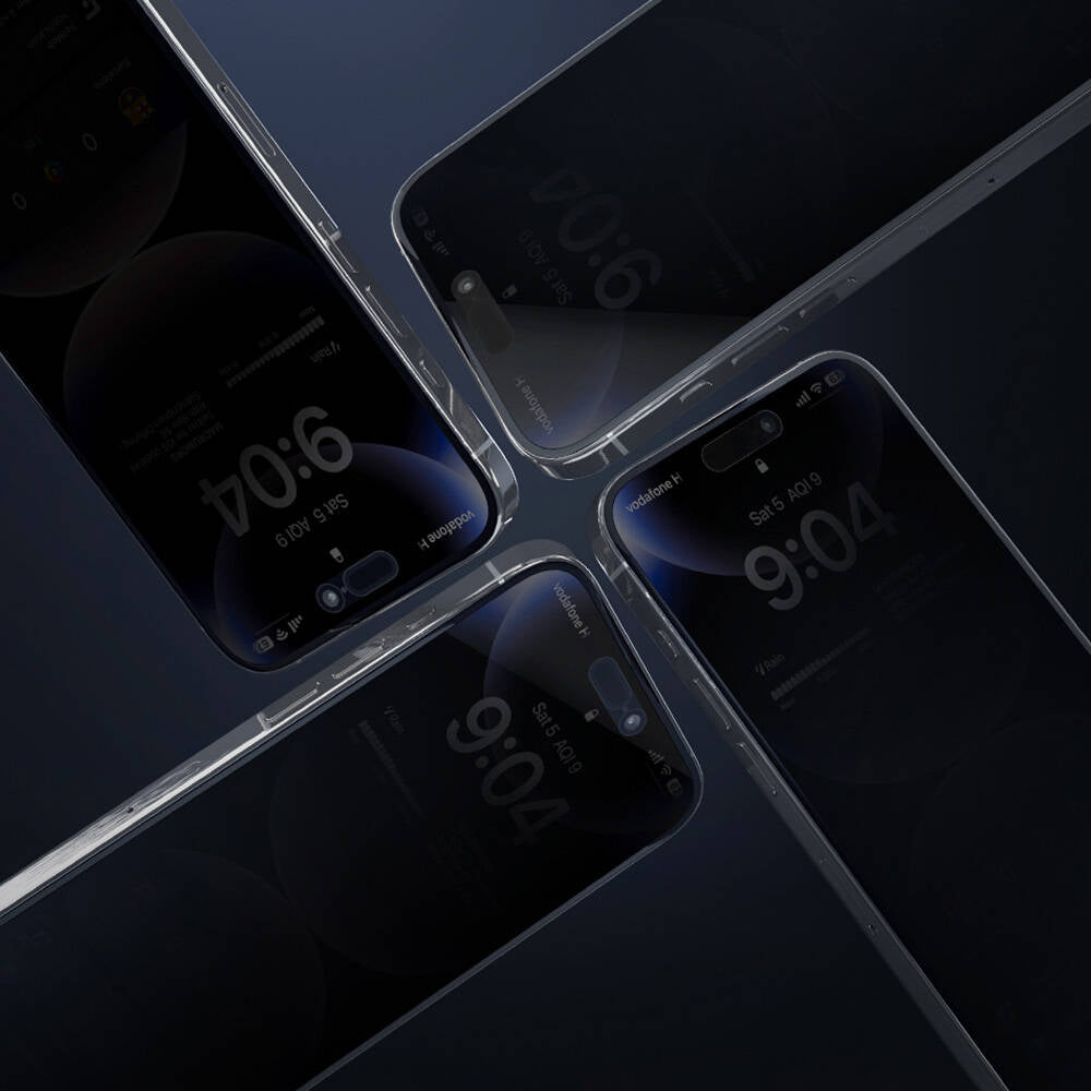 Apple iPhone 16 Pro Max Wiwu GT-015 Özellikli Çok Katmanlı Temperli iPrivacy Cam Ekran Koruyucu 10'lu Paket Siyah