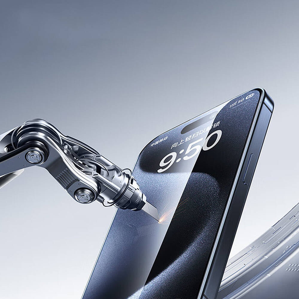 Apple iPhone 16 Pro Max Wiwu GT-017 Safir Kaplama Çizilmeye Dayanıklı Temperli Cam Ekran Koruyucu Siyah