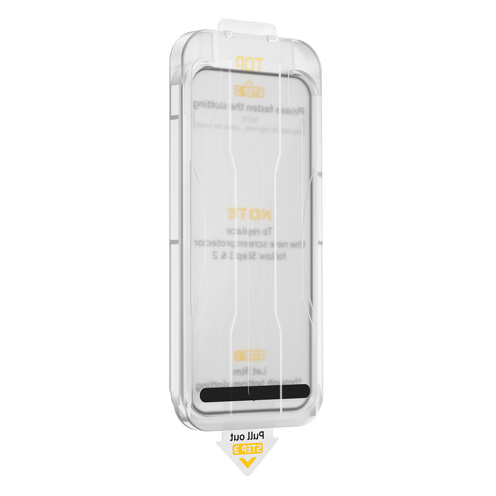 Apple iPhone 16 Pro Max Wiwu SQ-008 Oleofobik Easy Install Darbeye Karşı Dayanıklı Temperli Cam Ekran Koruyucu + Kolay Uygulama Aparatlı Siyah