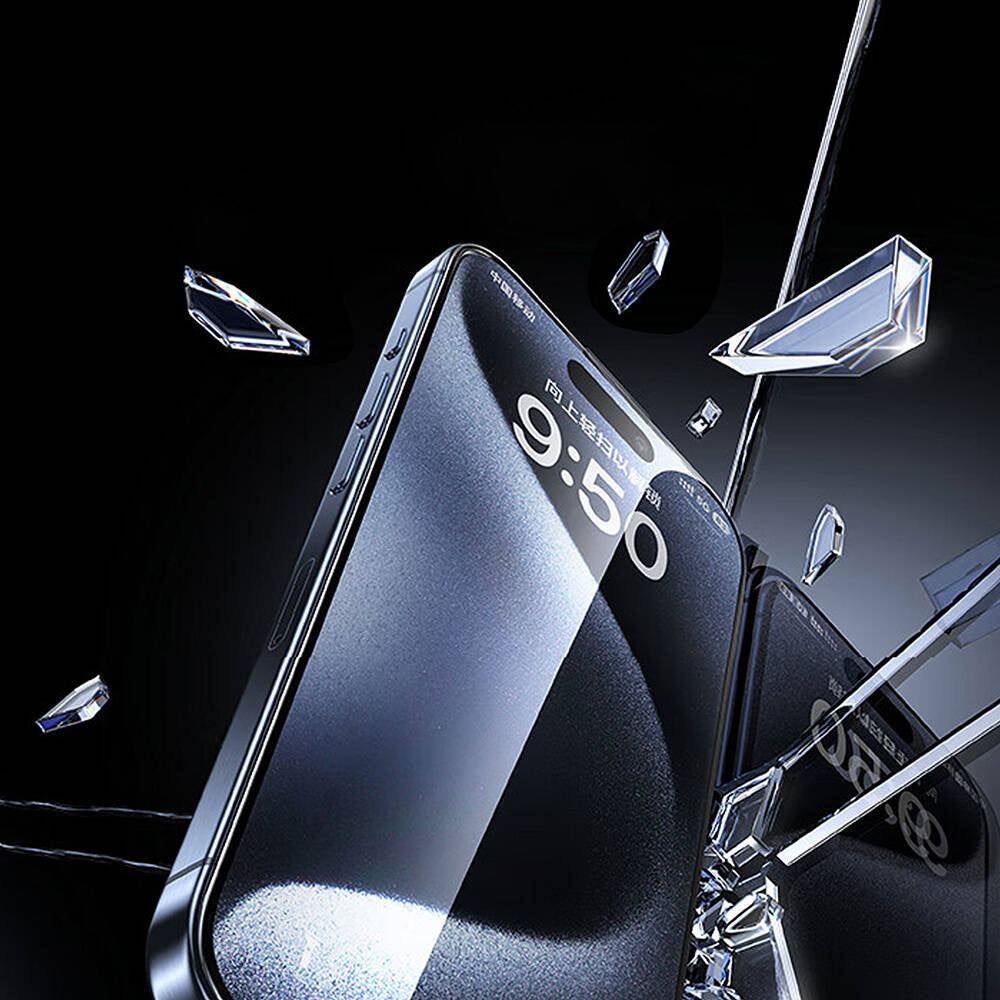 Apple iPhone 16 Pro Wiwu GT-017 Safir Kaplama Çizilmeye Dayanıklı Temperli Cam Ekran Koruyucu Siyah