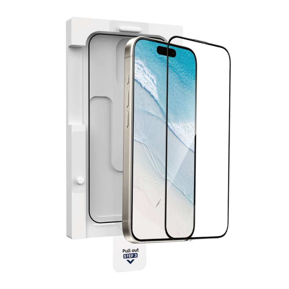 Apple iPhone 16 Wiwu GT-020 Titan Guard Serisi Şok Emici Hibrit Polimer HD Şeffaf Ekran Koruyucu Film + Kolay Uygulama Aparatı Siyah