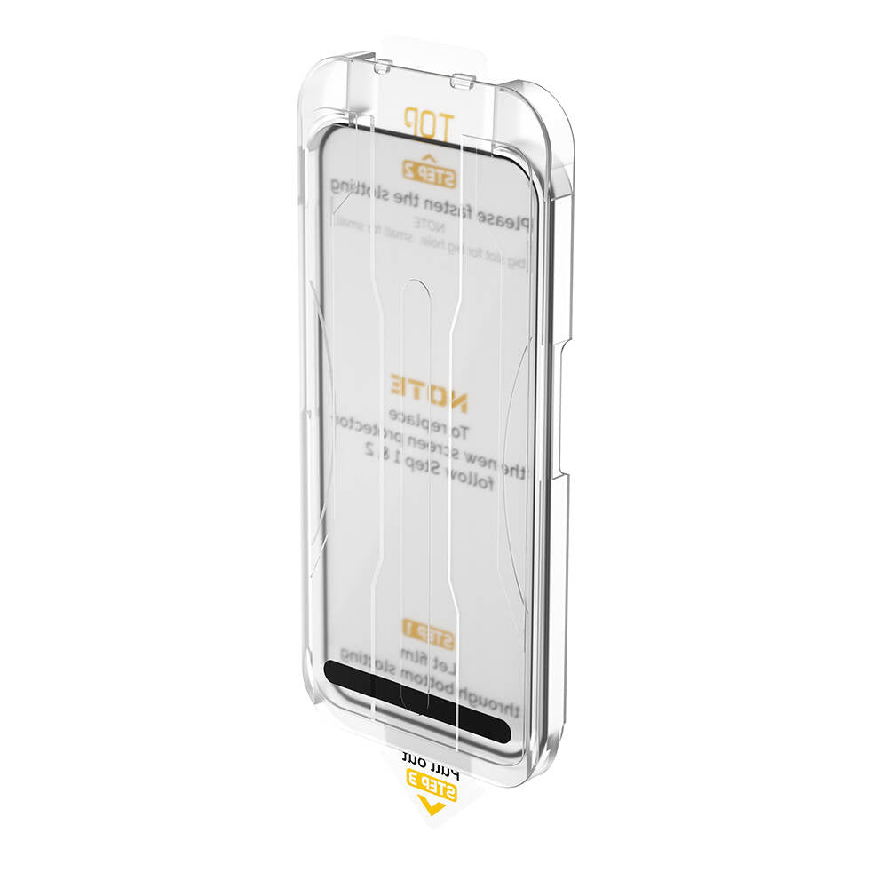 Apple iPhone 16 Wiwu SQ-008 Oleofobik Easy Install Darbeye Karşı Dayanıklı Temperli Cam Ekran Koruyucu + Kolay Uygulama Aparatlı Siyah