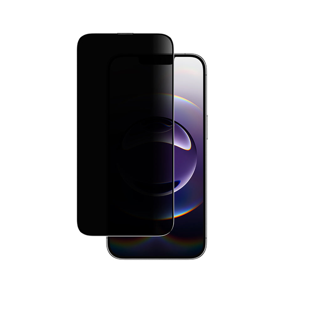 Apple iPhone 16E Amazingthing Titan Privacy Parmak İzi Bırakmayan Temperli Cam Ekran Koruyucu Siyah