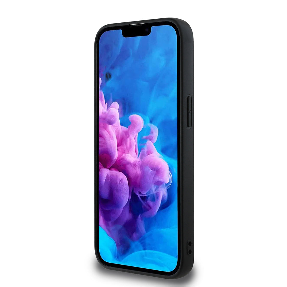 Apple iPhone 16E Kılıf Guess Orjinal Lisanslı 4G Desenli Script Metal Logolu Kapak Siyah