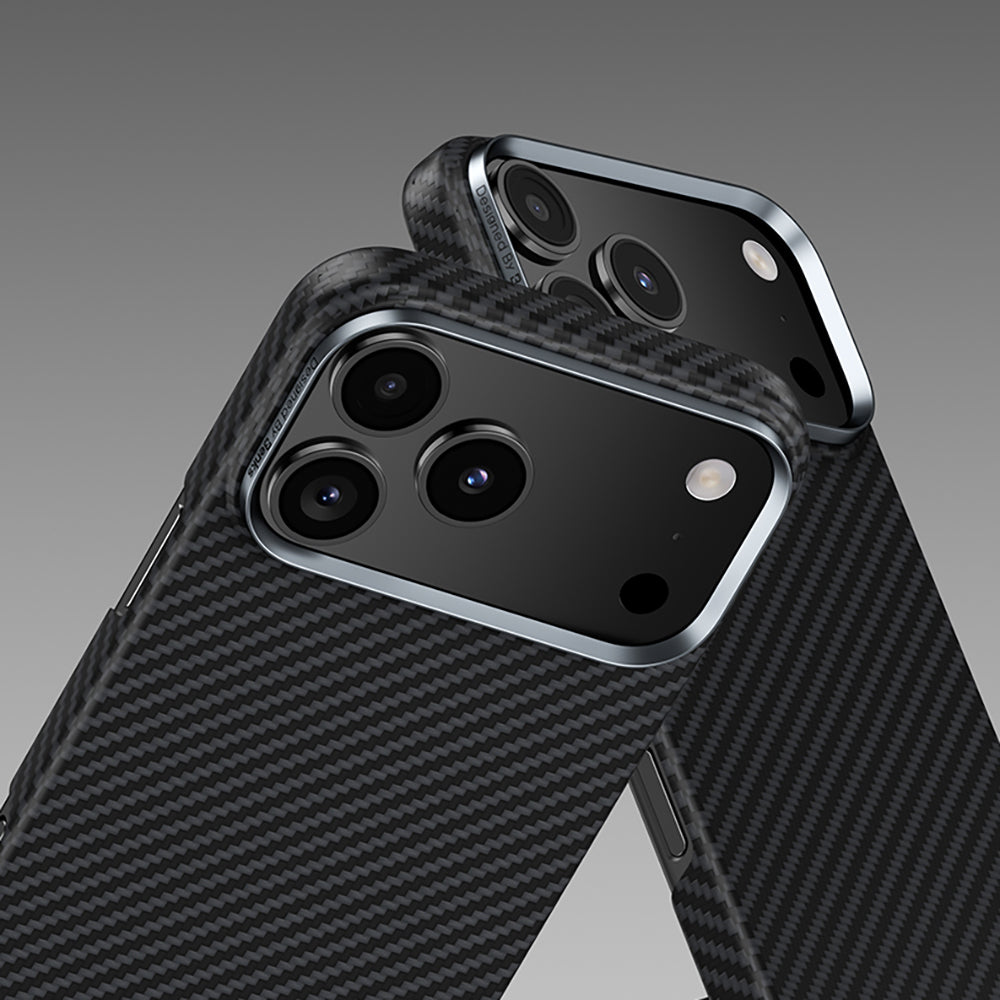 Apple iPhone 17 Air Kılıf Benks M-safe Şarj Özellikli Metal Kamera Çerçeveli Magnetik ArmorAir 600D Kevlar Fiber Kapak Siyah