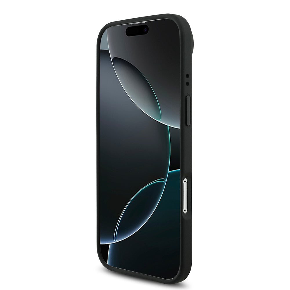 Apple iPhone 17 Air Kılıf BMW Orjinal Lisanslı M-safe Şarj Özellikli M Logolu Üç Şeritli Delikli Deri Kapak Gri