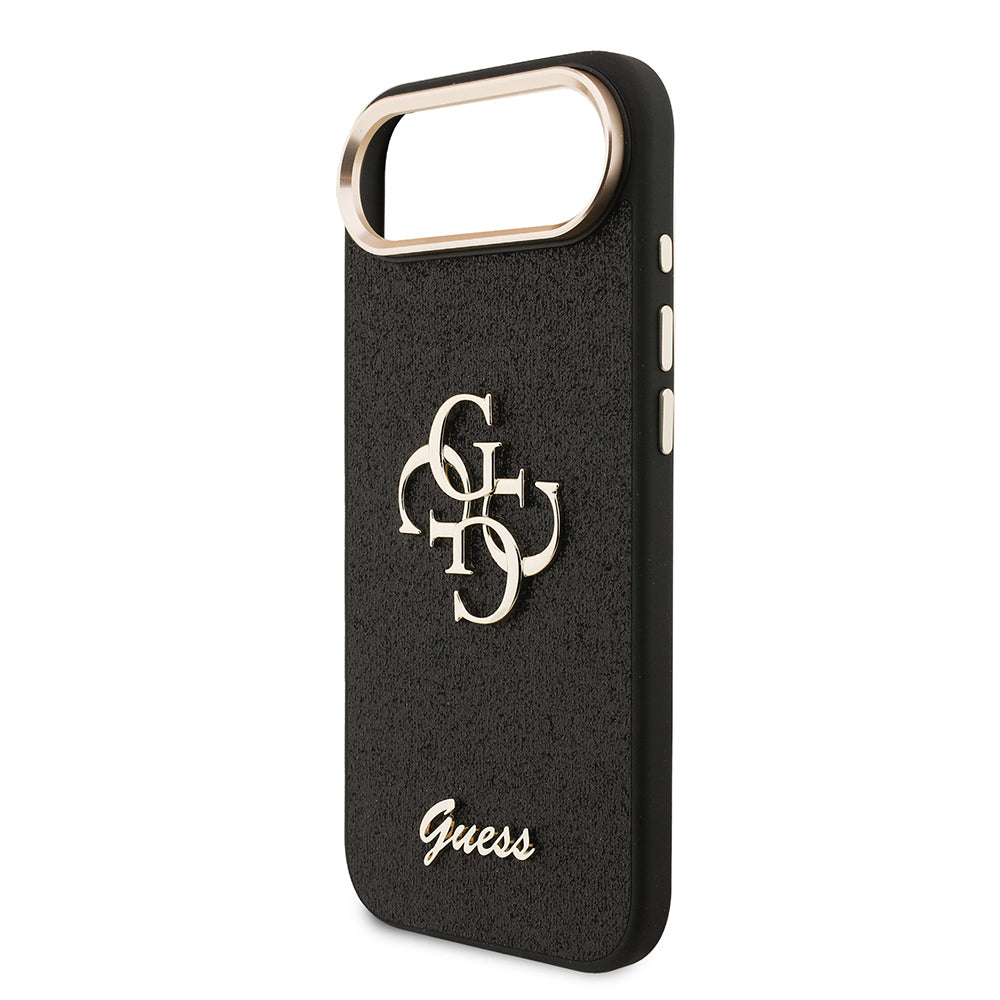 Apple iPhone 17 Air Kılıf Guess Orjinal Lisanslı 4G Büyük Metal Kamera Çerçeveli ve Logolu Glitter Kapak Gri