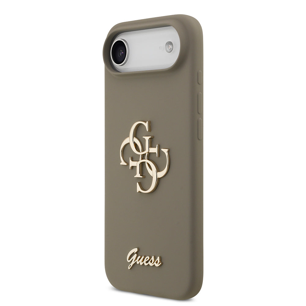 Apple iPhone 17 Air Kılıf Guess Orjinal Lisanslı Grained Yazı Logolu Kapak Kahverengi