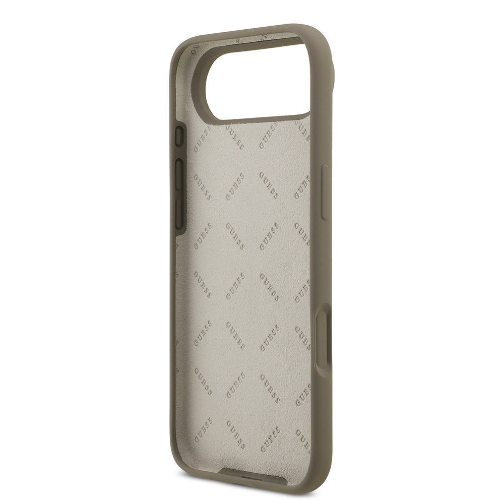 Apple iPhone 17 Air Kılıf Guess Orjinal Lisanslı Grained Yazı Logolu Kapak Pembe