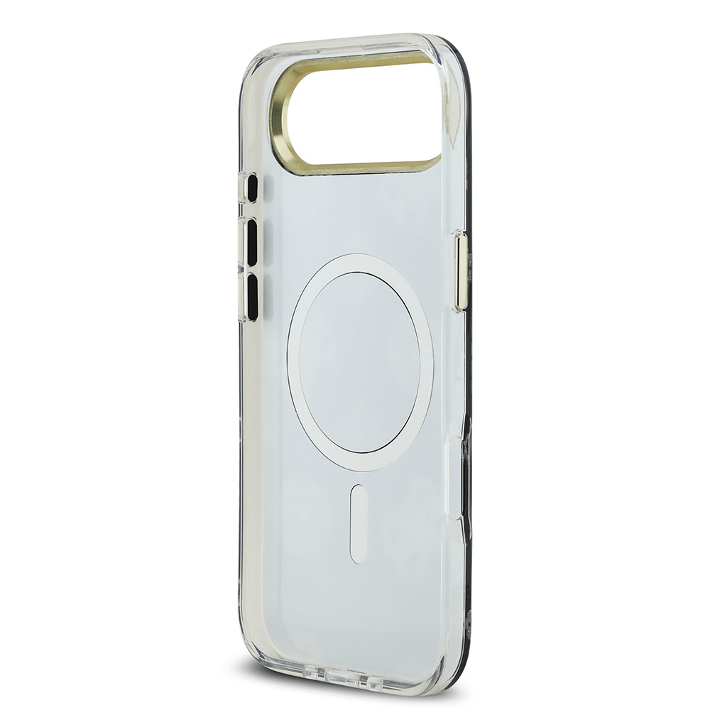 Apple iPhone 17 Air Kılıf Guess Orjinal Lisanslı Metal Kamera Çerçeveli Simli Aynalı Kapak Gümüş