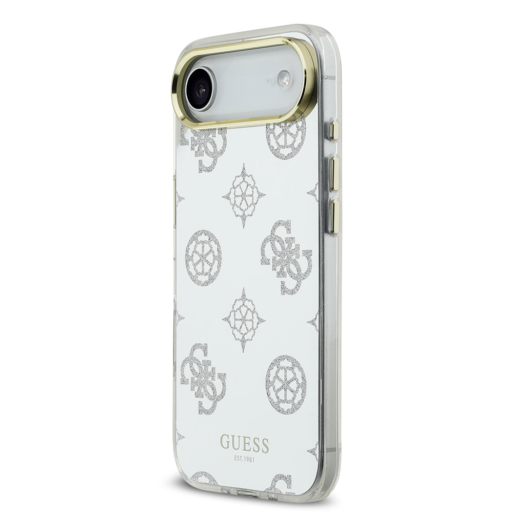 Apple iPhone 17 Air Kılıf Guess Orjinal Lisanslı Metal Kamera Çerçeveli Simli Aynalı Kapak Gümüş