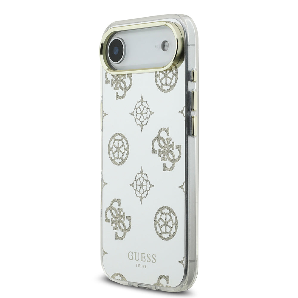 Apple iPhone 17 Air Kılıf Guess Orjinal Lisanslı Metal Kamera Çerçeveli Simli Aynalı Kapak Gümüş