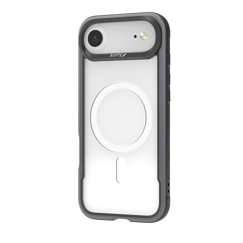 Apple iPhone 17 Air Kılıf M-safe Şarj Özellikli Airbagli Raptic Shield Serisi Şeffaf Arka Yüzey Kapak Siyah