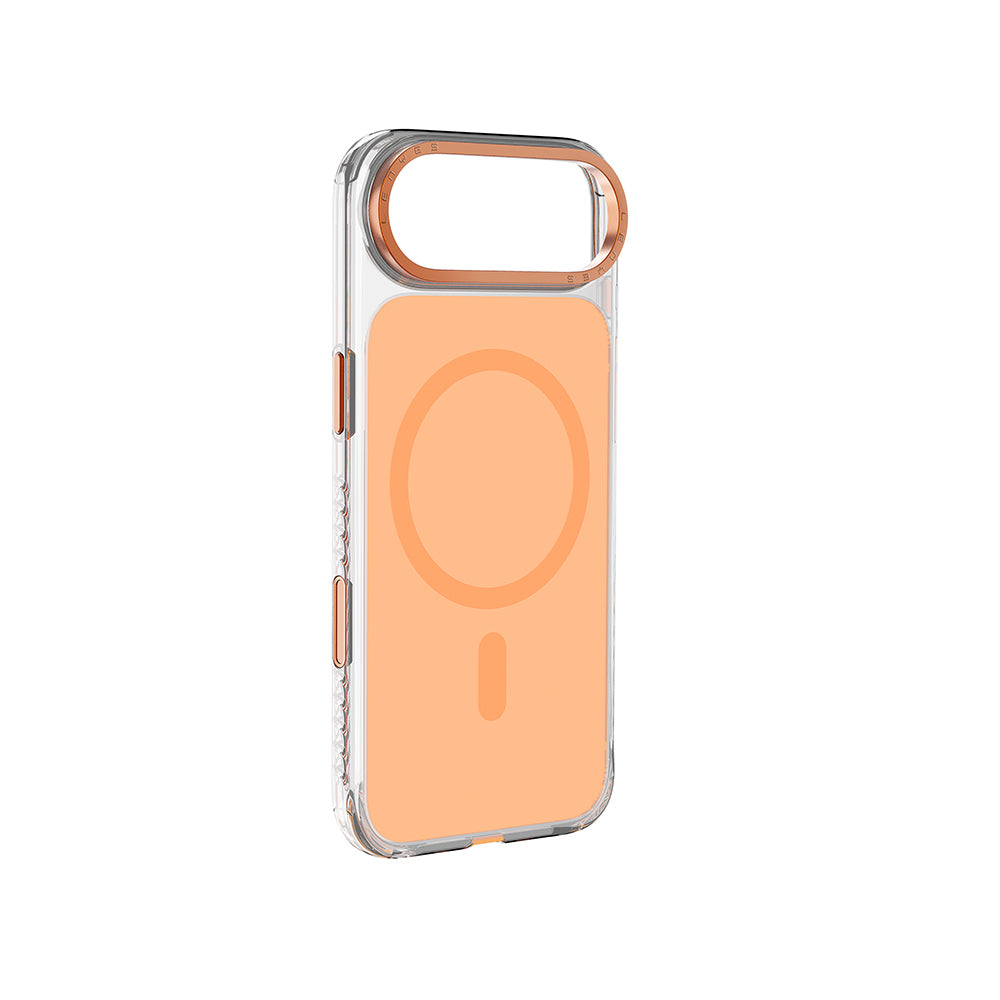 Apple iPhone 17 Air Kılıf M-safe Şarj Özellikli Metal Kamera Çerçeveli Airbag Tasarımlı Lenyes CK221 Sert PC Kapak Şeffaf