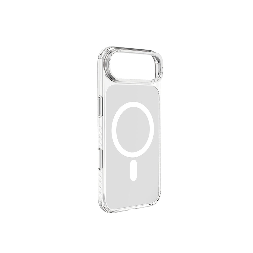 Apple iPhone 17 Air Kılıf M-safe Şarj Özellikli Metal Kamera Çerçeveli Airbag Tasarımlı Lenyes CK221 Sert PC Kapak Şeffaf