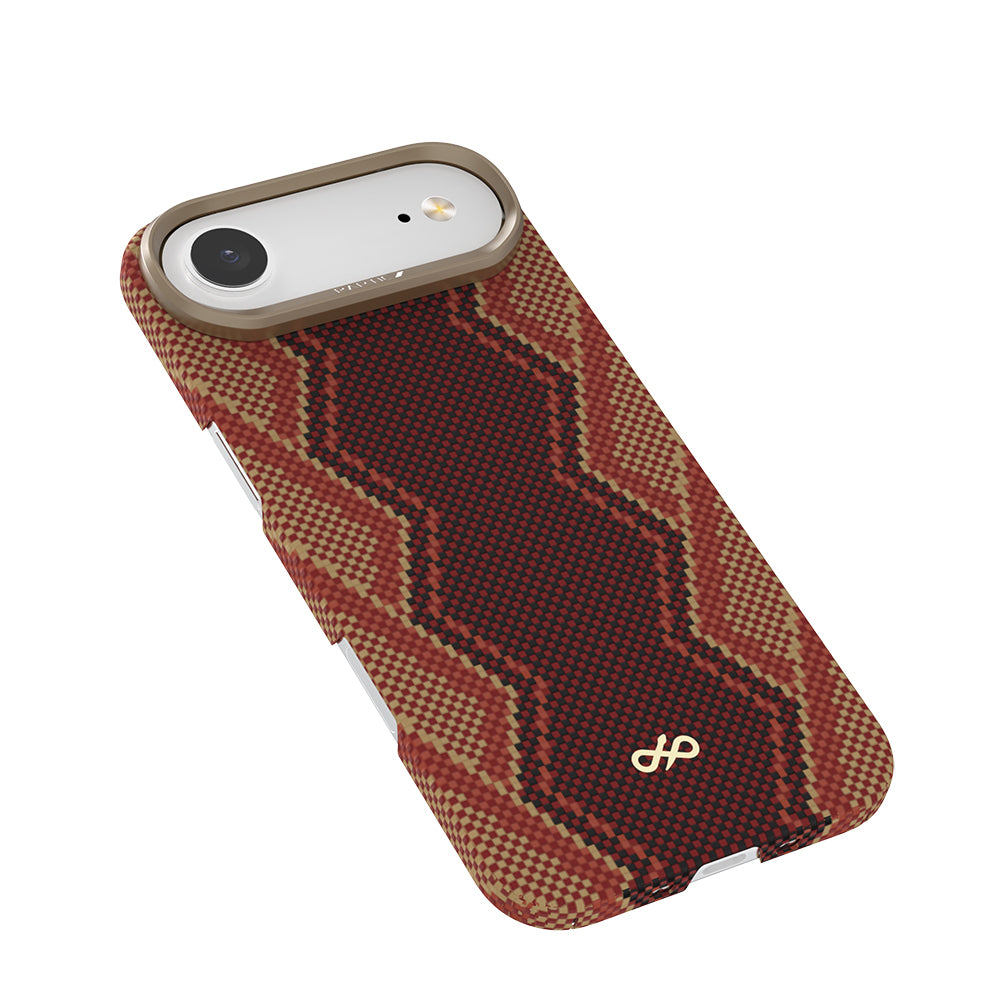 Apple iPhone 17 Air Kılıf M-safe Şarj Özellikli Raptic Aramid Skin Bionic Serisi Kapak Kırmızı