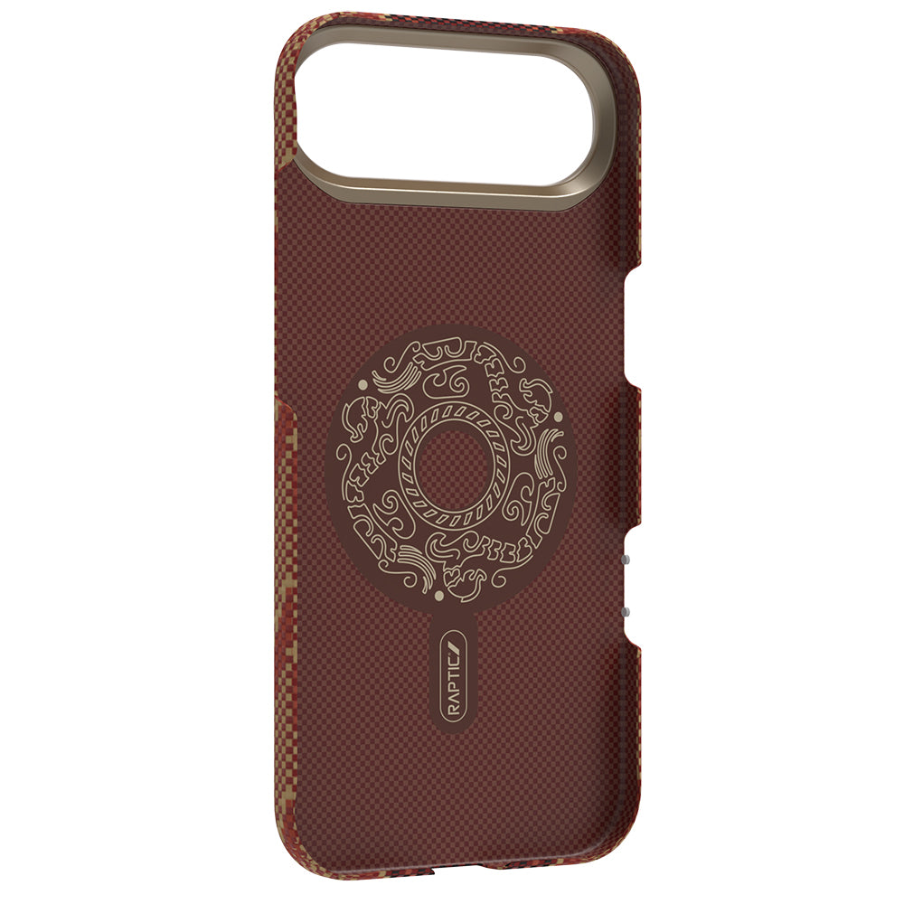 Apple iPhone 17 Air Kılıf M-safe Şarj Özellikli Raptic Aramid Skin Bionic Serisi Kapak Kırmızı