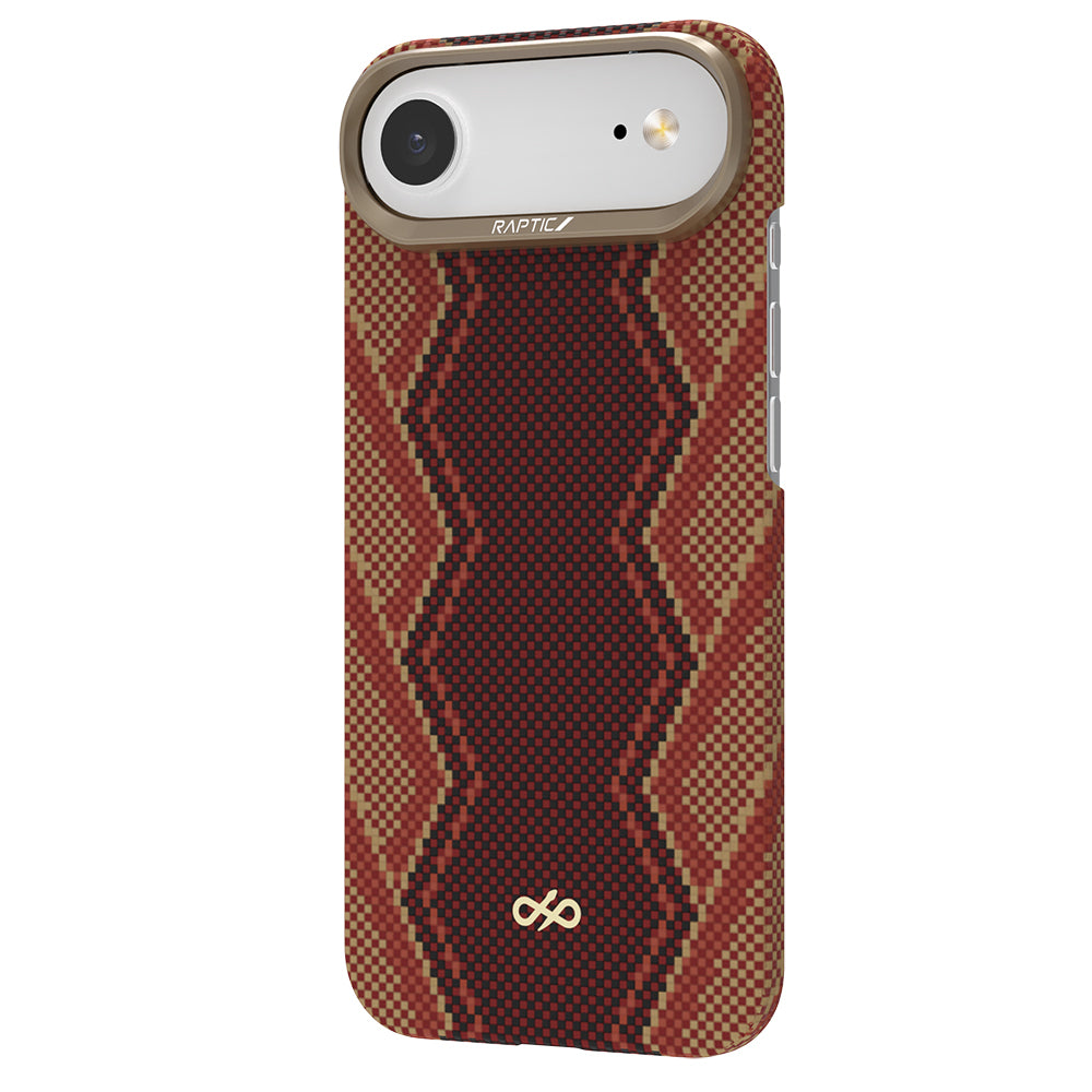 Apple iPhone 17 Air Kılıf M-safe Şarj Özellikli Raptic Aramid Skin Bionic Serisi Kapak Kırmızı