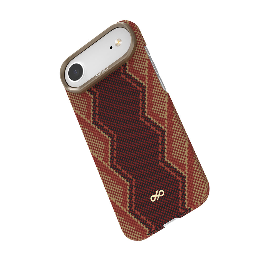 Apple iPhone 17 Air Kılıf M-safe Şarj Özellikli Raptic Aramid Skin Bionic Serisi Kapak Kırmızı