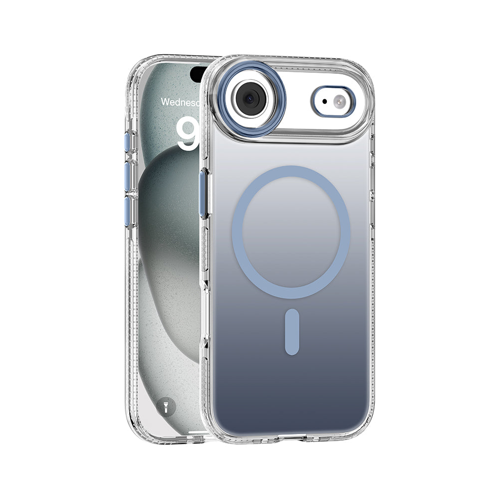 Apple iPhone 17 Air Kılıf M-safe Şarj Özellikli Sararmaya Karşı Dayanıklı Mutural Icesense Serisi Kapak Mavi