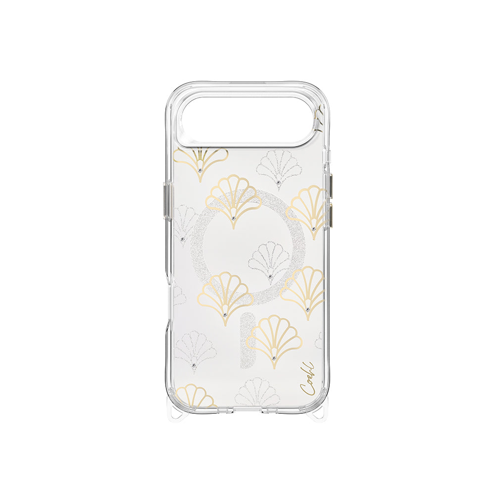 Apple iPhone 17 Air Kılıf M-safe Şarj Özellikli Şeffaf Desenli Arka Yüzey Coehl Maree Kapak Gümüş