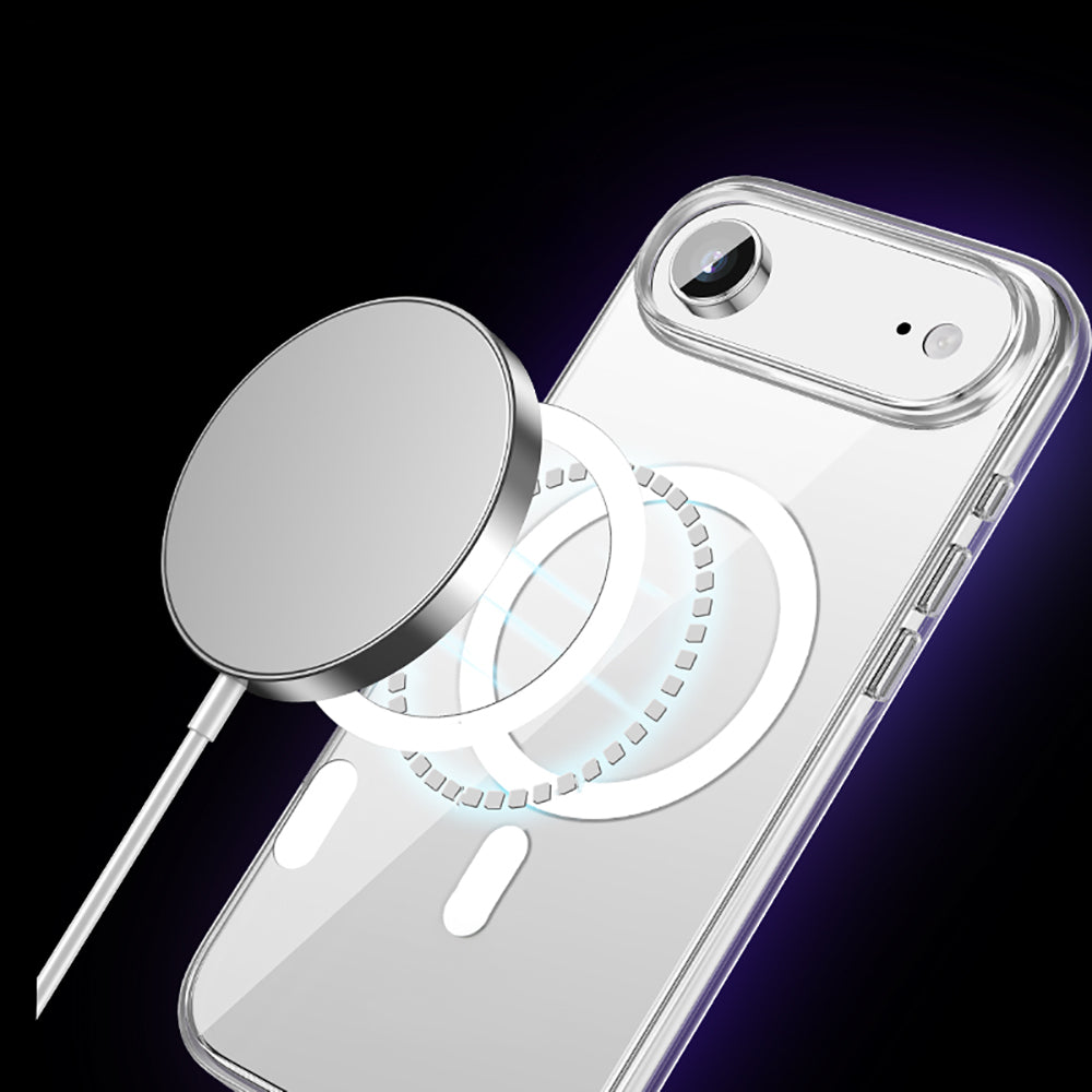 Apple iPhone 17 Air Kılıf M-safe Şarj Özellikli Transparan Sert PC Wlons Pita Kapak Şeffaf