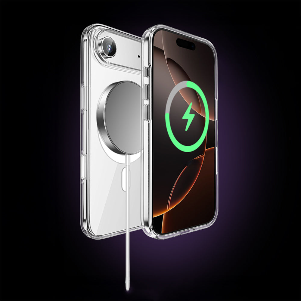 Apple iPhone 17 Air Kılıf M-safe Şarj Özellikli Transparan Sert PC Wlons Pita Kapak Şeffaf