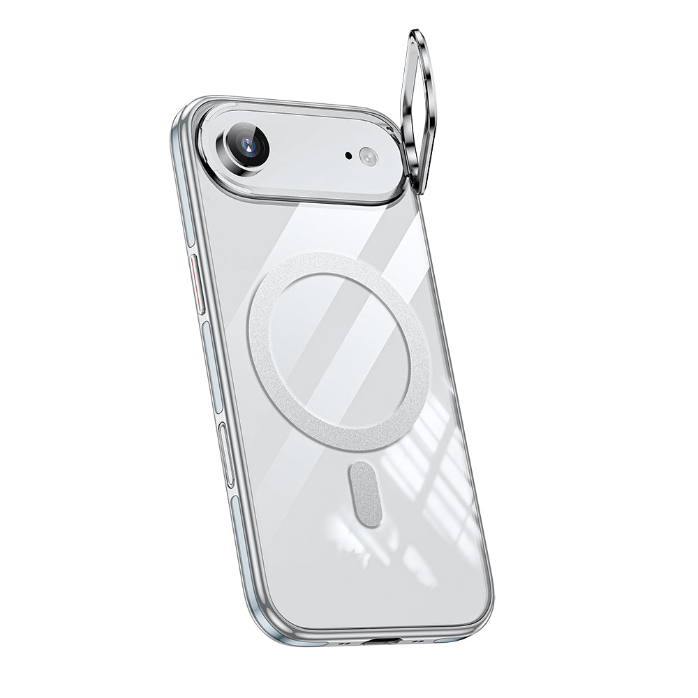 Apple iPhone 17 Air Kılıf M-safe Şarj Özellikli Wlons Standlı Efsane Kapak Siyah