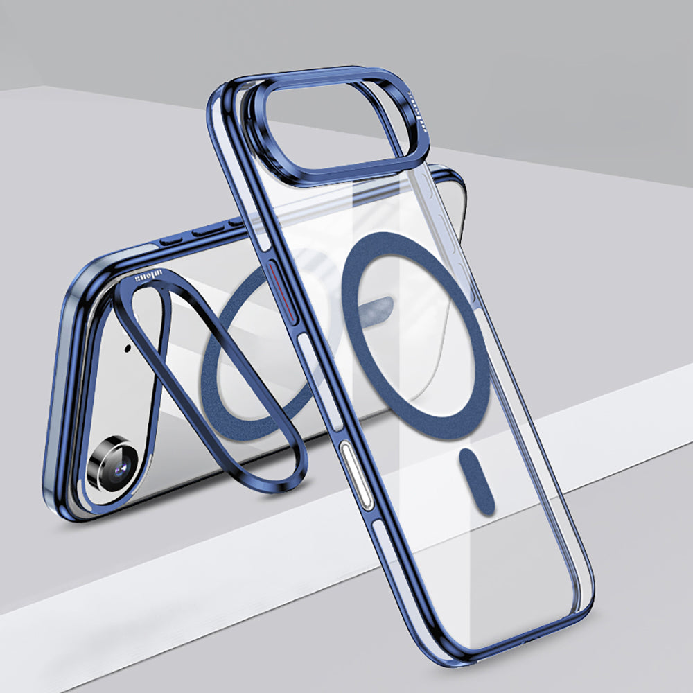 Apple iPhone 17 Air Kılıf M-safe Şarj Özellikli Wlons Standlı Efsane Kapak Turuncu